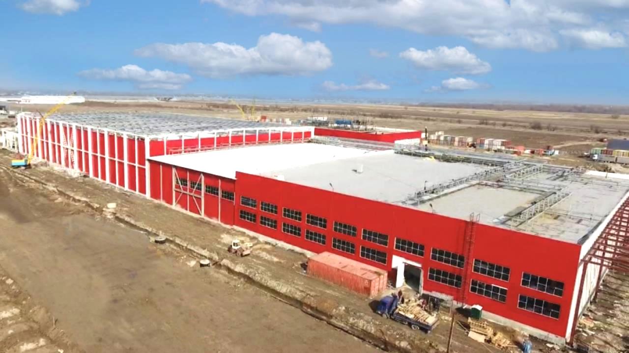 Монтаж потолочных сэндвич-панелей Молочный завод ТОО Шин-лайн Казахстан